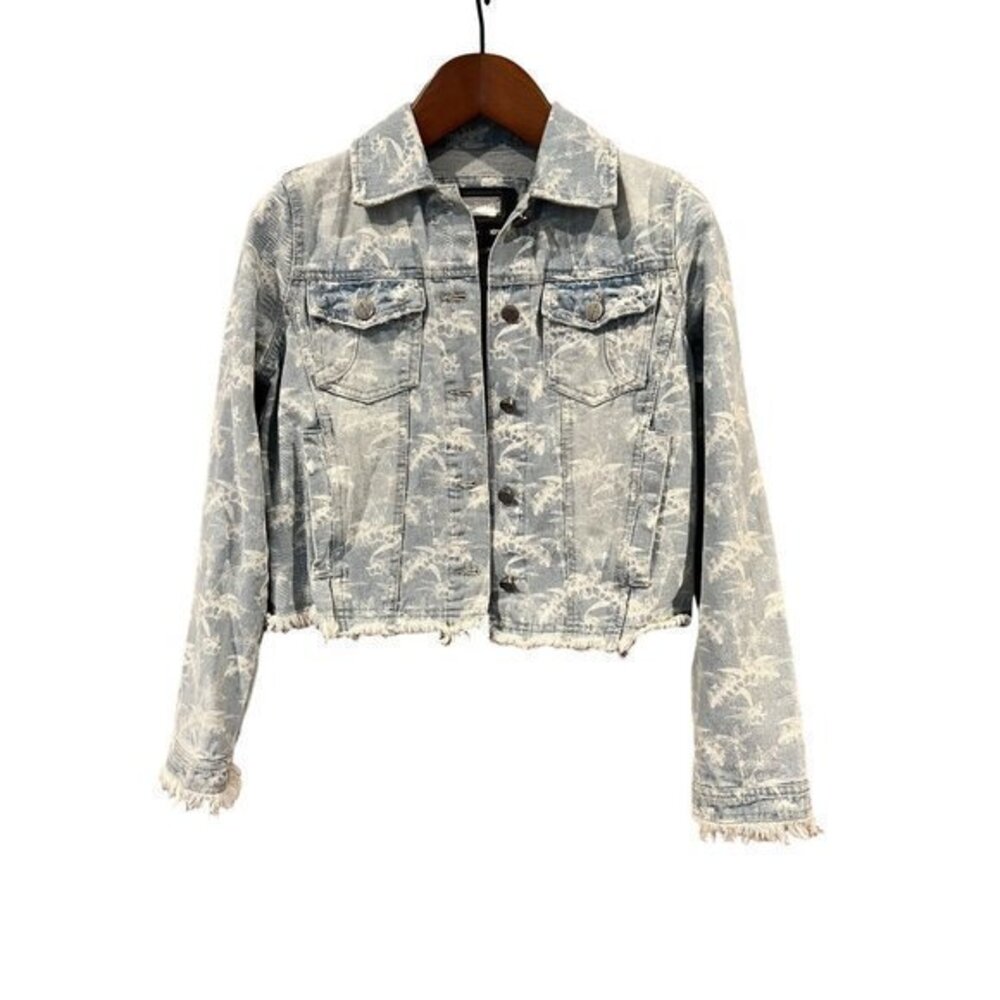 NWOT INDIGO SAINTS women palm tree denim jacket size S